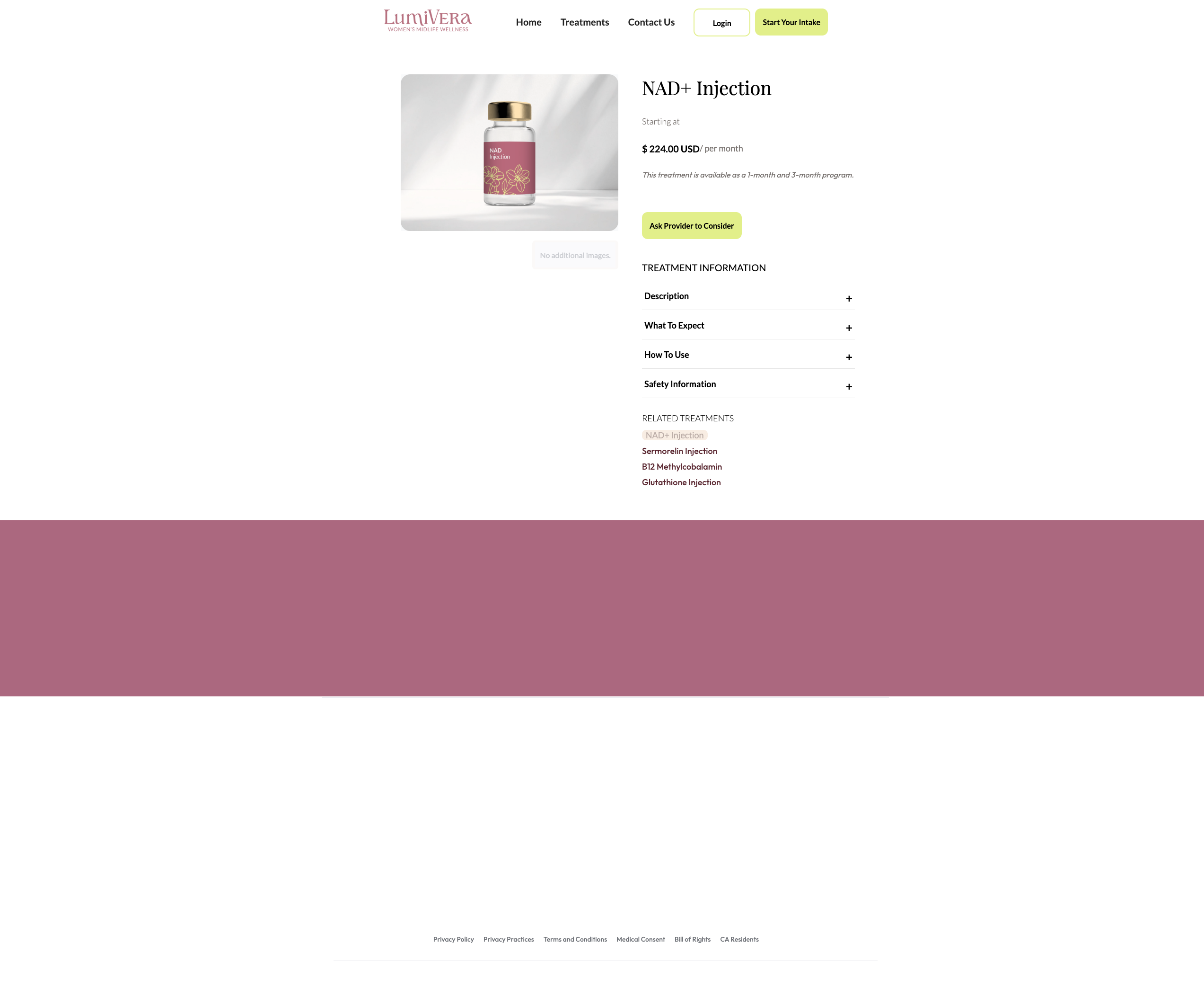 Product page (NAD+) screenshot