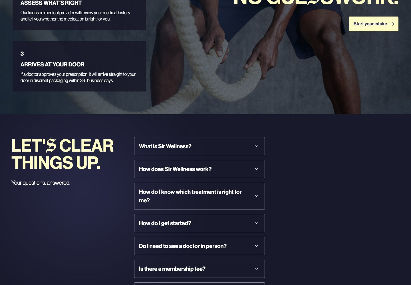 Treatment page (NAD+) screenshot